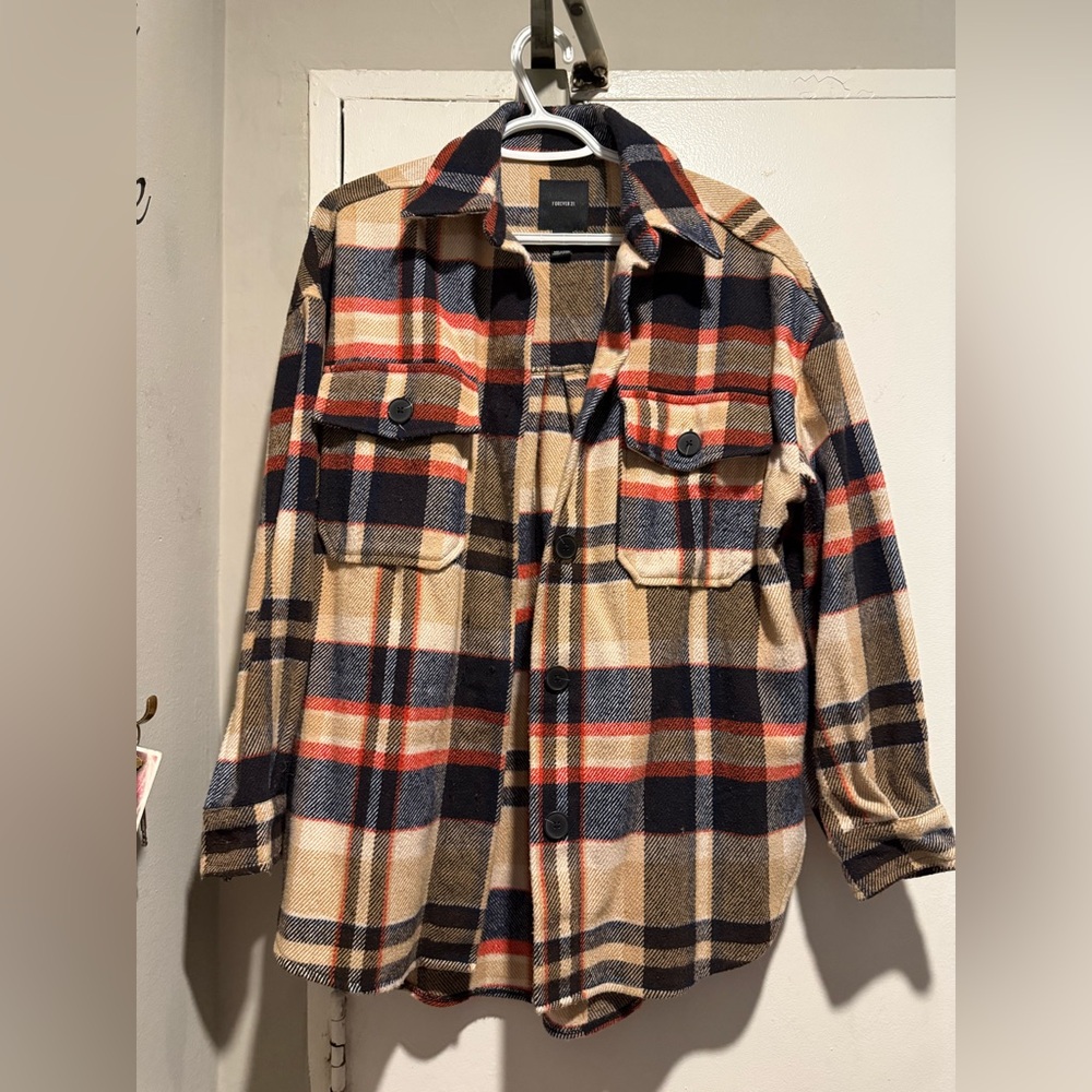 Forever 21 Multicolor Plaid Shirt Jacket